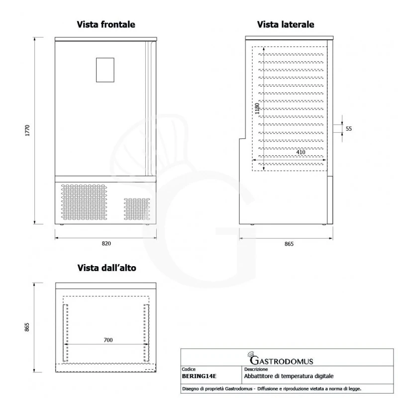 Abbattitore Digitale In Acciaio Inox Trifase Display Touch Screen 15 Teglie/griglie GN1/1 O 600x400 Mm ,-18°/+3°C,ruote Montate 11 Abbattitore Digitale In Acciaio Inox Trifase Display Touch Screen 15 Teglie/griglie GN1/1 O 600x400 Mm ,-18°/+3°C,ruote Montate - immagine 9