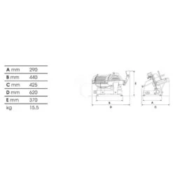 Vendite Gastrodomus -Vendite Gastrodomus affettatrice a gravita in alluminio lama diametro 250 mm e affilatoio fisso monofase 1