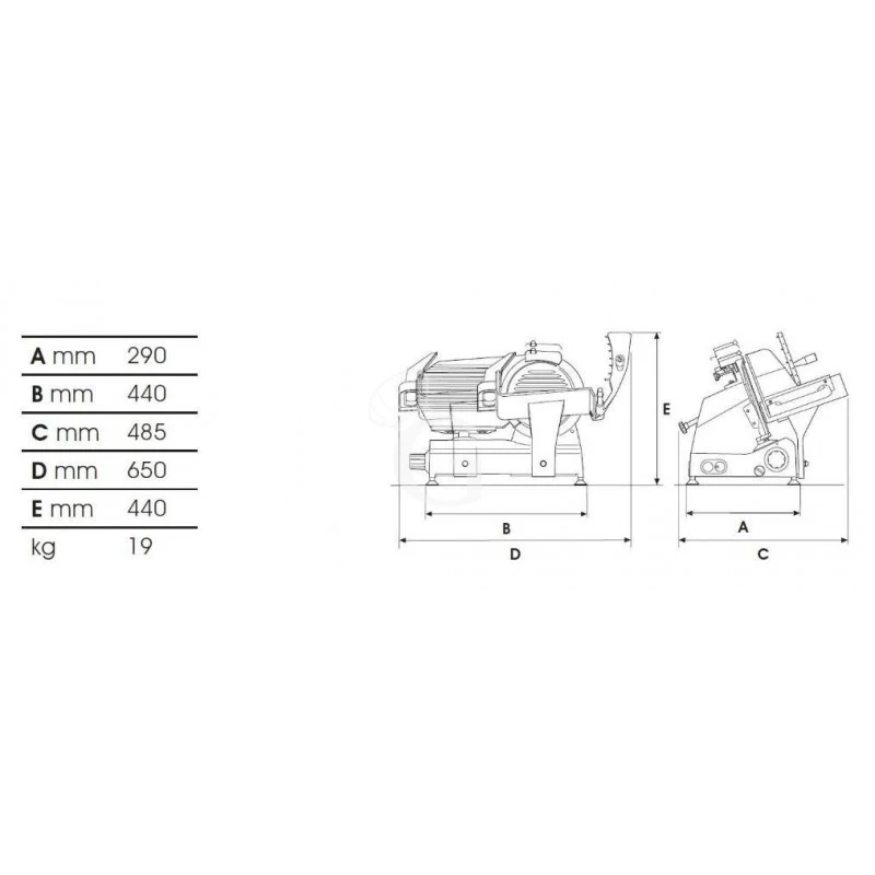 Affettatrice A Gravità In Alluminio, Lama Diametro 300 Mm, Affilatoio Fisso E Taglio Utile L 220 Mm X H 210 Mm 4 Affettatrice A Gravità In Alluminio, Lama Diametro 300 Mm, Affilatoio Fisso E Taglio Utile L 220 Mm X H 210 Mm - immagine 2