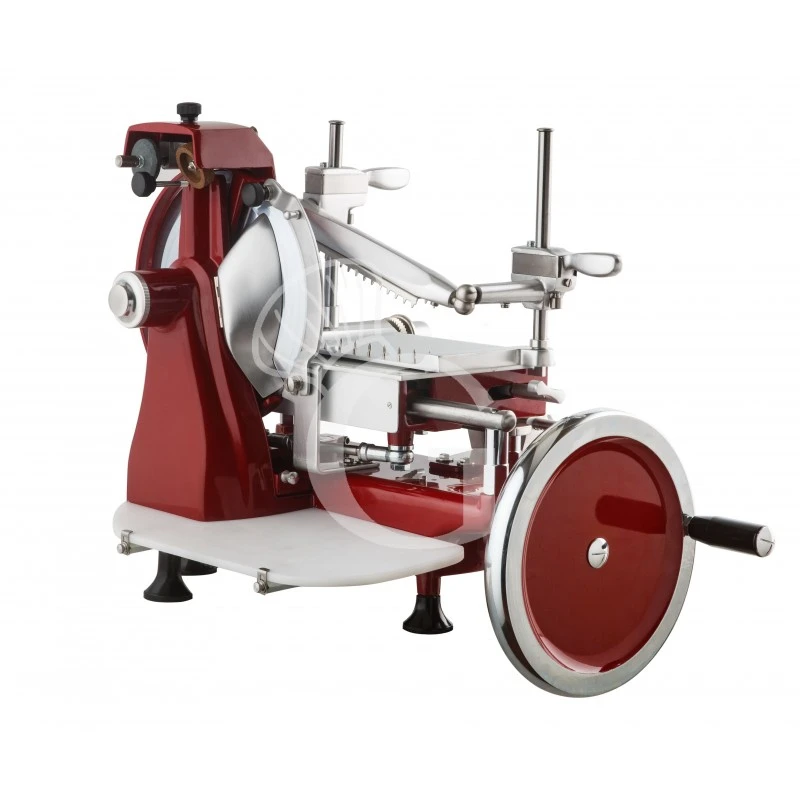 Affettatrice A Volano In Alluminio Con Verniciatura A Fuoco, Lama Diametro 250 Mm, Taglio Utile L 185 X H 150 Mm 3 Affettatrice A Volano In Alluminio Con Verniciatura A Fuoco, Lama Diametro 250 Mm, Taglio Utile L 185 X H 150 Mm