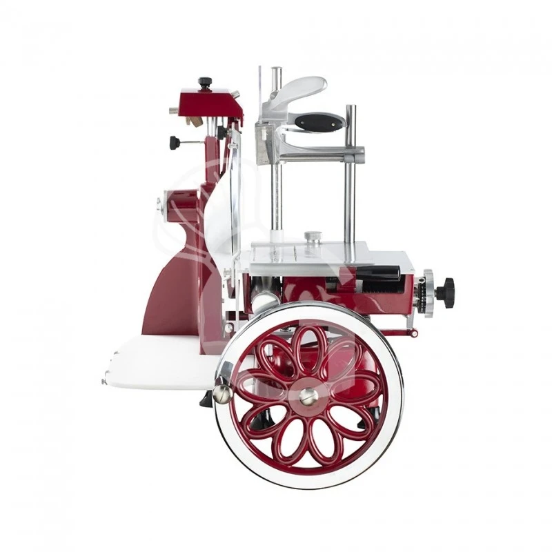 Affettatrice A Volano In Alluminio Con Verniciatura A Fuoco, Lama Diametro 300 Mm, Taglio Utile L 230 X H 180 Mm 4 Affettatrice A Volano In Alluminio Con Verniciatura A Fuoco, Lama Diametro 300 Mm, Taglio Utile L 230 X H 180 Mm - immagine 2