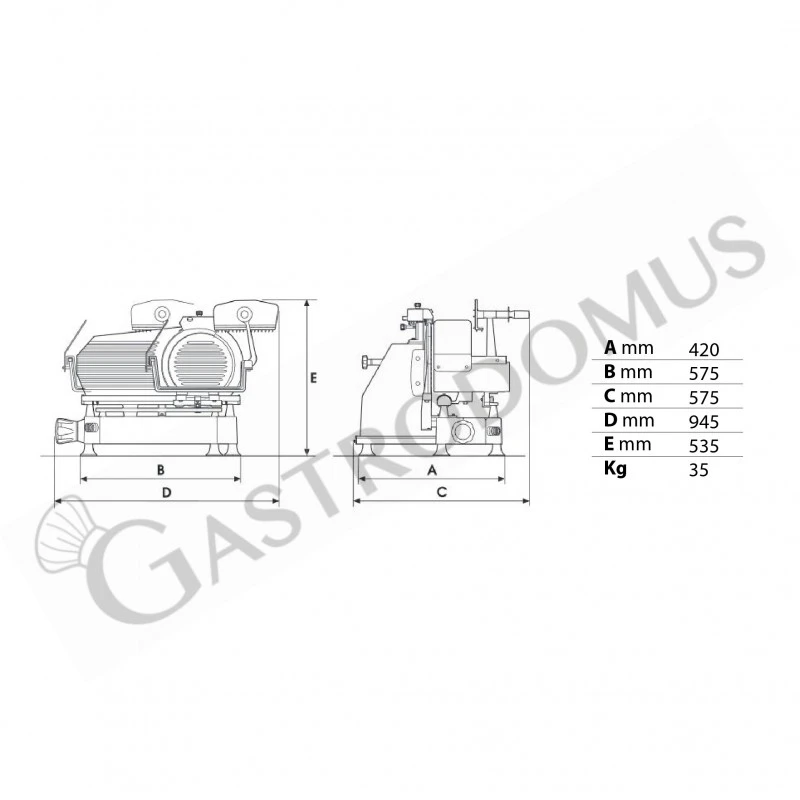 Affettatrice Professionale Verticale Per Taglio Carne In Alluminio, Lama Diametro 300 Mm, Carrello Smontabile 4 Affettatrice Professionale Verticale Per Taglio Carne In Alluminio, Lama Diametro 300 Mm, Carrello Smontabile - immagine 2