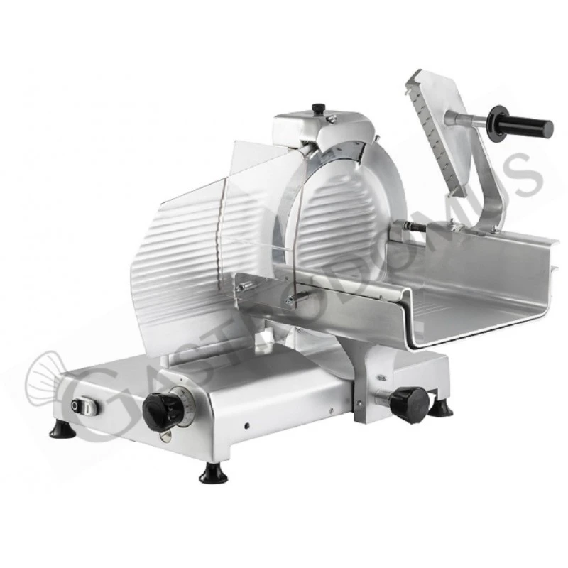 Affettatrice Professionale Verticale Per Taglio Carne In Alluminio, Lama Diametro 300 Mm, Carrello Smontabile 3 Affettatrice Professionale Verticale Per Taglio Carne In Alluminio, Lama Diametro 300 Mm, Carrello Smontabile