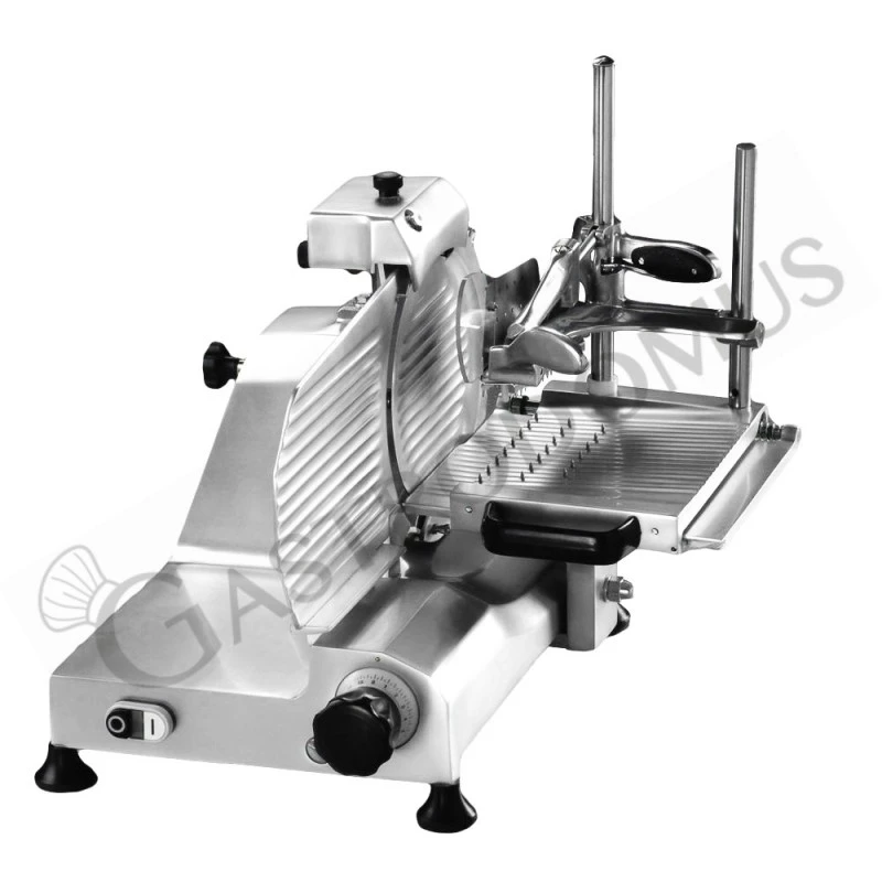 Affettatrice Taglia Salumi Verticale In Alluminio, Lama Diametro 300 Mm, Affilatoio Fisso 3 Affettatrice Taglia Salumi Verticale In Alluminio, Lama Diametro 300 Mm, Affilatoio Fisso