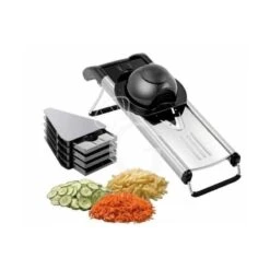 Affettaverdura Manuale Con Kit 5 Lame - L 400 Mm X P 130 Mm X H 145 Mm