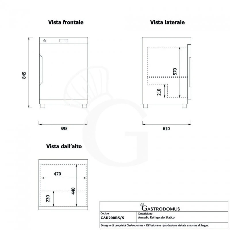 Armadio Refrigerato Statico In Acciaio Inox, 0°C/+8°C, 92 Lt, Gas R600A, Classe Energetica B 10 Armadio Refrigerato Statico In Acciaio Inox, 0°C/+8°C, 92 Lt, Gas R600A, Classe Energetica B - immagine 8