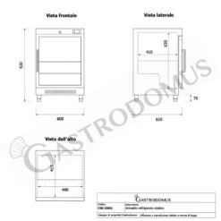 Armadio Refrigerato Statico Porta Vetro -2°C/+8°C 103 LT Classe Energetica D -Vendite Gastrodomus armadio refrigerato statico porta vetro 2c8c 103 lt 8