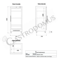 Armadio Refrigerato Statico Porta Vetro +2°C/+8°C 530 LT 17 Armadio Refrigerato Statico Porta Vetro +2°C/+8°C 530 LT -Vendite Gastrodomus armadio refrigerato statico porta vetro 2c8c 530 lt 7