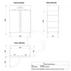 Armadio Congelatore Ventilato 2 Porte -18/-22°C 1333 LT Full Optional Classe Energetica D -Vendite Gastrodomus armadio refrigerato ventilato plus temperatura 18 22c 1333 lt full optional classe d 7