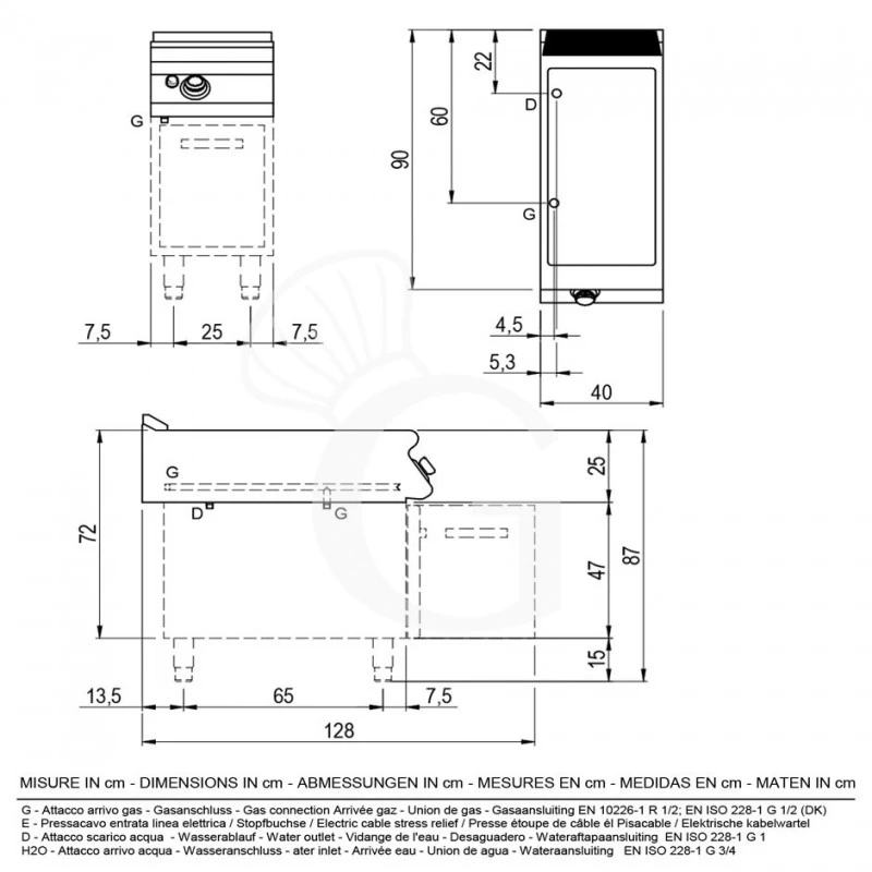 Bagnomaria A Gas Su Armadio Aperto Predisposto Per Bacinelle GN H 150 Mm L 400 Mm X P 900 Mm 4 Bagnomaria A Gas Su Armadio Aperto Predisposto Per Bacinelle GN H 150 Mm L 400 Mm X P 900 Mm - immagine 2