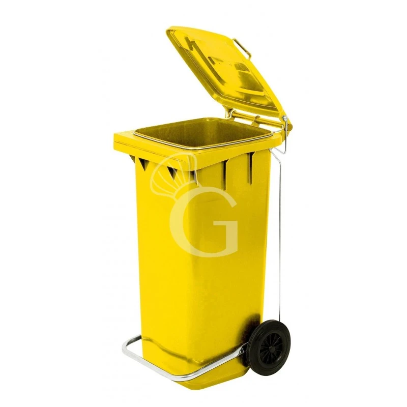 Bidone In Polietilene Per La Raccolta Differenziata Con Kit Pedale E Anello Fermasacco 120 LT 3 Bidone In Polietilene Per La Raccolta Differenziata Con Kit Pedale E Anello Fermasacco 120 LT