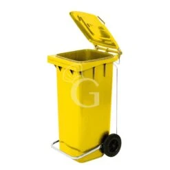 Bidone In Polietilene Per La Raccolta Differenziata Con Kit Pedale E Anello Fermasacco 240 LT