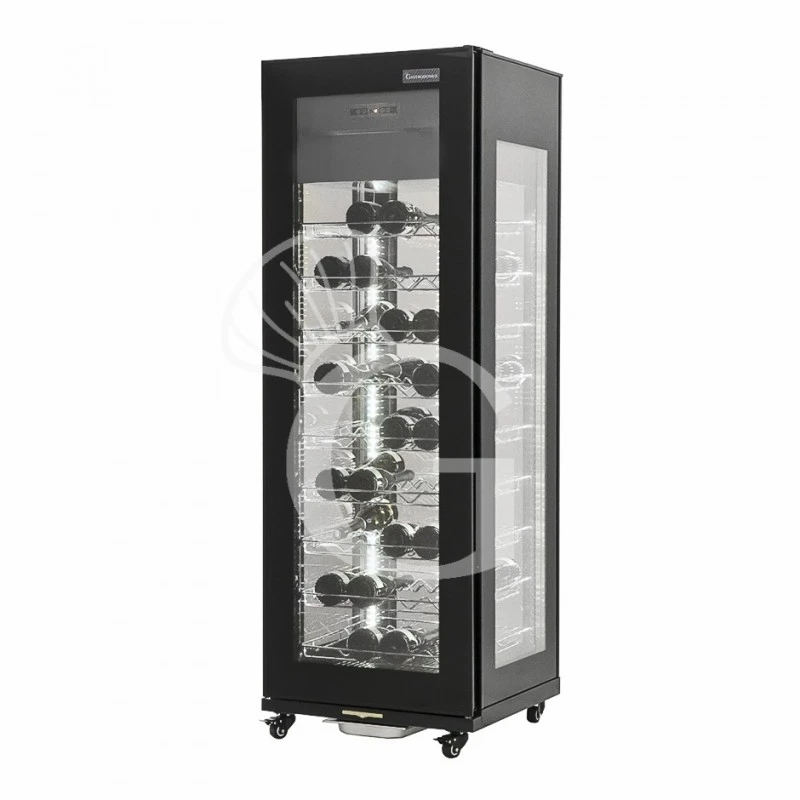 Cantina Vino Professionale 4 Lati Vetro Ventilata, 9 Ripiani, 81 Bottiglie, Temp +5°C/+18°C 4 Cantina Vino Professionale 4 Lati Vetro Ventilata, 9 Ripiani, 81 Bottiglie, Temp +5°C/+18°C - immagine 2