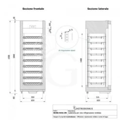 Cantina Vino Professionale 4 Lati Vetro Ventilata, 9 Ripiani, 81 Bottiglie, Temp +5°C/+18°C 24 Cantina Vino Professionale 4 Lati Vetro Ventilata, 9 Ripiani, 81 Bottiglie, Temp +5°C/+18°C -Vendite Gastrodomus cantina vino professionale 4 lati vetro ventilata 9 ripiani 81 bottiglie temp 5c18c 10