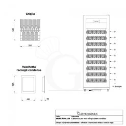 Cantina Vino Professionale 4 Lati Vetro Ventilata, 9 Ripiani, 81 Bottiglie, Temp +5°C/+18°C 25 Cantina Vino Professionale 4 Lati Vetro Ventilata, 9 Ripiani, 81 Bottiglie, Temp +5°C/+18°C -Vendite Gastrodomus cantina vino professionale 4 lati vetro ventilata 9 ripiani 81 bottiglie temp 5c18c 11