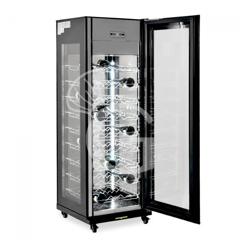 Cantina Vino Professionale 4 Lati Vetro Ventilata, 9 Ripiani, 81 Bottiglie, Temp +5°C/+18°C 5 Cantina Vino Professionale 4 Lati Vetro Ventilata, 9 Ripiani, 81 Bottiglie, Temp +5°C/+18°C - immagine 3