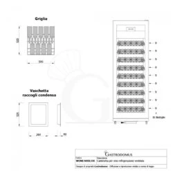 Cantina Vino Professionale 4 Lati, Vetro, Ventilata, Porta A Vetro, 9 Ripiani, 81 Bottiglie, Temp +5°C/+18°C -Vendite Gastrodomus cantina vino professionale 4 lati vetro ventilata porta a vetro 9 ripiani 81 bottiglie temp 5c18c 10