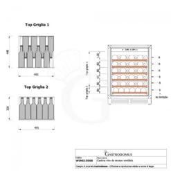 Cantina Vino Ventilata 150 LT 6 Ripiani Capacità 46 Bottiglie +5°C/+22°C -Vendite Gastrodomus cantina vino ventilata 150 lt 6 ripiani capacita 46 bottiglie 5c22c 7