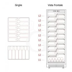 Cantina Vino Ventilata 420 LT 10 Ripiani 119 Bottiglie +5°C/+22°C -Vendite Gastrodomus cantina vino ventilata 420 lt 10 ripiani 119 bottiglie 5c22c 6