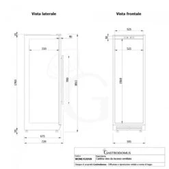 Cantina Vino Ventilata 420 LT 15 Ripiani 155 Bottiglie +5°C/+22°C -Vendite Gastrodomus cantina vino ventilata 420 lt 15 ripiani 155 bottiglie 5c22c 7
