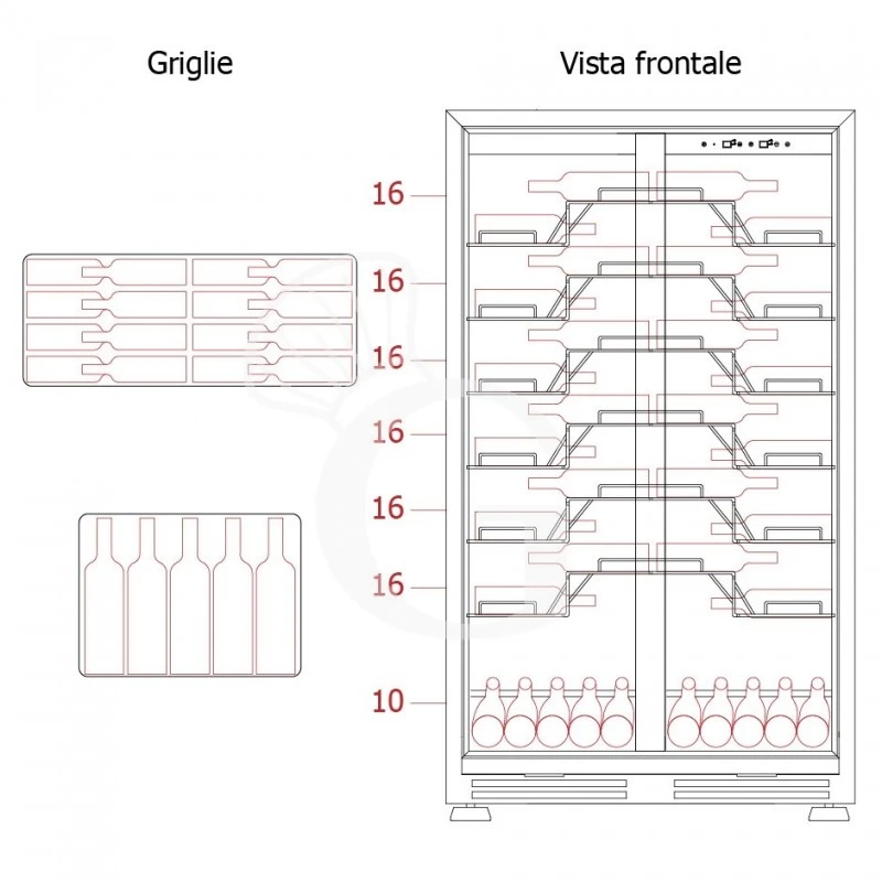 Cantina Vino Ventilata 508 LT 8 Ripiani 106 Bottiglie +5°C/+22°C 13 Cantina Vino Ventilata 508 LT 8 Ripiani 106 Bottiglie +5°C/+22°C - immagine 11