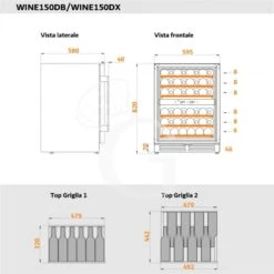 Cantina Vino Ventilata Doppia Temperatura 150 LT 6 Ripiani 46 Bottiglie +5°C/+12°C - +12°C/+22°C 19 Cantina Vino Ventilata Doppia Temperatura 150 LT 6 Ripiani 46 Bottiglie +5°C/+12°C - +12°C/+22°C -Vendite Gastrodomus cantina vino ventilata doppia temperatura 150 lt 6 ripiani 46 bottiglie 5c12c 12c22c 7