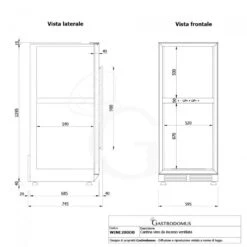 Cantina Vino Ventilata Doppia Temperatura 280 LT 11 Ripiani 121 Bottiglie +5°C/+22°C -Vendite Gastrodomus cantina vino ventilata doppia temperatura 280 lt 11 ripiani 121 bottiglie 5c22c 9