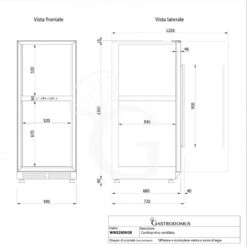 Cantina Vino Ventilata Doppia Temperatura 280 LT 7 Ripiani 83 Bottiglie +5°C/+22°C -Vendite Gastrodomus cantina vino ventilata doppia temperatura 280 lt 7 ripiani 83 bottiglie 5c22c 8