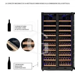 Cantina Vino Ventilata Doppia Temperatura 480 LT 18 Ripiani 154 Bottiglie +5°C/+22°C 23 Cantina Vino Ventilata Doppia Temperatura 480 LT 18 Ripiani 154 Bottiglie +5°C/+22°C -Vendite Gastrodomus cantina vino ventilata doppia temperatura 480 lt 18 ripiani 154 bottiglie 5c22c 10