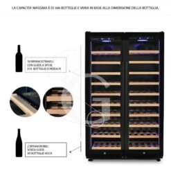 Cantina Vino Ventilata Doppia Temperatura 800 LT 20 Ripiani 306 Bottiglie +5°C/+22°C 23 Cantina Vino Ventilata Doppia Temperatura 800 LT 20 Ripiani 306 Bottiglie +5°C/+22°C -Vendite Gastrodomus cantina vino ventilata doppia temperatura 800 lt 20 ripiani 306 bottiglie 5c22c 10