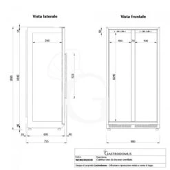 Cantina Vino Ventilata Doppia Temperatura 800 LT 20 Ripiani 306 Bottiglie +5°C/+22°C 21 Cantina Vino Ventilata Doppia Temperatura 800 LT 20 Ripiani 306 Bottiglie +5°C/+22°C -Vendite Gastrodomus cantina vino ventilata doppia temperatura 800 lt 20 ripiani 306 bottiglie 5c22c 8
