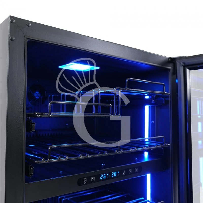 Cantina Vino Ventilata Doppia Temperatura Porta Inox 150 LT 4 Ripiani 34 Bottiglie +5°C/+12°C - +12°C/+22°C 6 Cantina Vino Ventilata Doppia Temperatura Porta Inox 150 LT 4 Ripiani 34 Bottiglie +5°C/+12°C - +12°C/+22°C - immagine 4