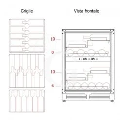 Cantina Vino Ventilata Doppia Temperatura Porta Inox 150 LT 4 Ripiani 34 Bottiglie +5°C/+12°C - +12°C/+22°C 16 Cantina Vino Ventilata Doppia Temperatura Porta Inox 150 LT 4 Ripiani 34 Bottiglie +5°C/+12°C - +12°C/+22°C -Vendite Gastrodomus cantina vino ventilata doppia temperatura porta inox 150 lt 4 ripiani 34 bottiglie 5c12c 12c22c 5