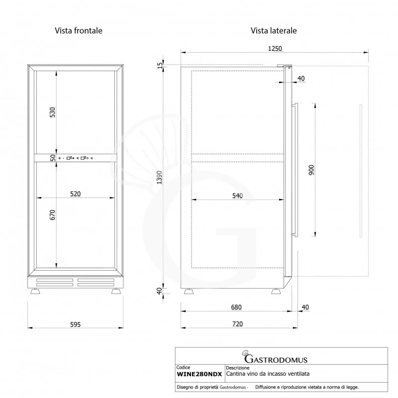 Cantina Vino Ventilata Doppia Temperatura Porta Inox 280 LT 7 Ripiani 83 Bottiglie +5°C/+22°C 12 Cantina Vino Ventilata Doppia Temperatura Porta Inox 280 LT 7 Ripiani 83 Bottiglie +5°C/+22°C - immagine 10