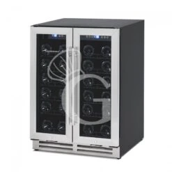 Cantina Vino Ventilata Doppia Temperatura Porte Inox 120 LT 12 Ripiani 34 Bottiglie +5°C/+12°C - +12°C/+22°C -Vendite Gastrodomus cantina vino ventilata doppia temperatura porte inox 120 lt 12 ripiani 34 bottiglie 5c12c 12c22c 1