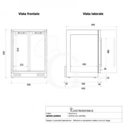 Cantina Vino Ventilata Doppia Temperatura Porte Inox 120 LT 12 Ripiani 34 Bottiglie +5°C/+12°C - +12°C/+22°C -Vendite Gastrodomus cantina vino ventilata doppia temperatura porte inox 120 lt 12 ripiani 34 bottiglie 5c12c 12c22c 9