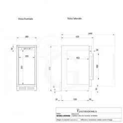 Cantina Vino Ventilata Porta Inox 100 LT 7 Ripiani 31 Bottiglie +5°C/+22°C -Vendite Gastrodomus cantina vino ventilata porta inox 100 lt 7 ripiani 31 bottiglie 5c22c 16