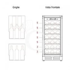 Cantina Vino Ventilata 100 LT 7 Ripiani 31 Bottiglie +5°C/+22°C -Vendite Gastrodomus cantina vino ventilata porta inox 100 lt 7 ripiani 31 bottiglie 5c22c 9