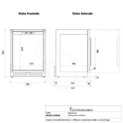 Cantina Vino Ventilata Porta Inox 150 LT 4 Ripiani 36 Bottiglie +5°C/+22°C -Vendite Gastrodomus cantina vino ventilata porta inox 150 lt 4 ripiani 36 bottiglie 5c22c 8