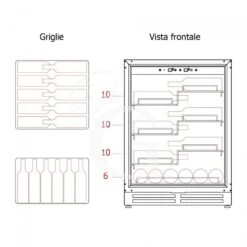 Cantina Vino Ventilata Porta Inox 150 LT 4 Ripiani 36 Bottiglie +5°C/+22°C -Vendite Gastrodomus cantina vino ventilata porta inox 150 lt 4 ripiani 36 bottiglie 5c22c 9