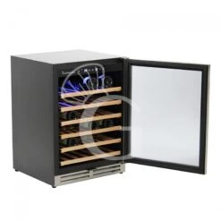 Cantina Vino Ventilata Porta Inox 150 LT 6 Ripiani Capacità 46 Bottiglie +5°C/+22°C -Vendite Gastrodomus cantina vino ventilata porta inox 150 lt 6 ripiani capacita 46 bottiglie 5c22c 2