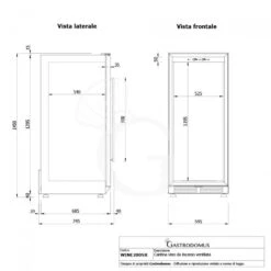 Cantina Vino Ventilata Porta Inox 280 LT 11 Ripiani 121 Bottiglie +5°C/+22°C -Vendite Gastrodomus cantina vino ventilata porta inox 280 lt 11 ripiani 121 bottiglie 5c22c 9