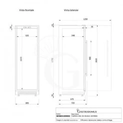 Cantina Vino Ventilata Porta Inox 420 LT 10 Ripiani 119 Bottiglie +5°C/+22°C 24 Cantina Vino Ventilata Porta Inox 420 LT 10 Ripiani 119 Bottiglie +5°C/+22°C -Vendite Gastrodomus cantina vino ventilata porta inox 420 lt 10 ripiani 119 bottiglie 5c22c 6
