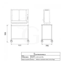 Carrello In Inox Con Ruote Per Girarrosto 18/PELBA - H 930 Mm -Vendite Gastrodomus carrello in inox con ruote per girarrosto 18pelba h 930 mm 1