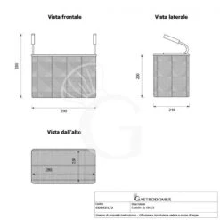 Cestello Da GN1/2 Per Cuocipasta - L 240 Mm X P 290 Mm X H 200 Mm -Vendite Gastrodomus cestello da 12 per cuocipasta mod 7040 5
