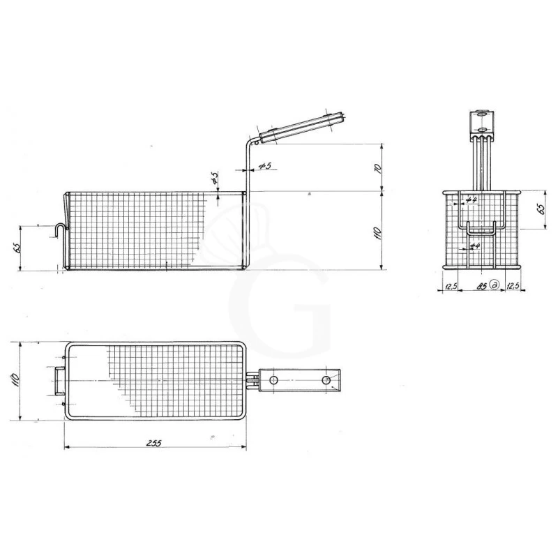 Cestello Da 1/2 Per Friggitrice Gas/elettrica - L 110 Mm X P 255 Mm X H 110 Mm 5 Cestello Da 1/2 Per Friggitrice Gas/elettrica - L 110 Mm X P 255 Mm X H 110 Mm - immagine 3