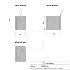Cestello Da GN1/8 Per Cuocipasta - L 100 Mm X P 140 Mm X H 160 Mm -Vendite Gastrodomus cestello da 18 per cuocipasta 6