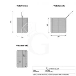 Cestello Per Cuocipasta Da GN2/4 - L 140 Mm X P 280 Mm X H 160 Mm -Vendite Gastrodomus cestello da 24 per cuocipasta 7
