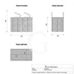 Cestello Da GN1/1 Per Cuocipasta - L 490 Mm X P 290 Mm X H 200 Mm -Vendite Gastrodomus cestello da gn11 per cuocipasta l 490 mm x p 290 mm x h 200 mm 7
