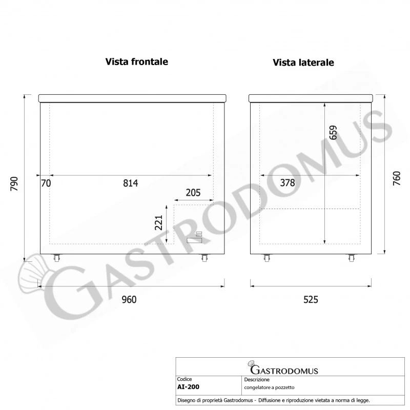 Congelatore A Pozzetto Statico 197 LT -18°C Porta In Vetro Classe Energetica C 6 Congelatore A Pozzetto Statico 197 LT -18°C Porta In Vetro Classe Energetica C - immagine 4